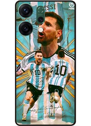 Силиконовый бампер чехол для oppo reno 14 с рисунком messi аргентина месси