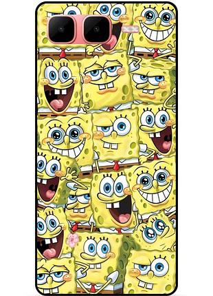 Силиконовый чехол бампер для infinix smart 10 plus с рисунком губка боб sponge bob
