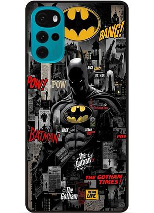 Чехол силиконовый бампер для motorola moto g22 с рисунком batman бэтмен