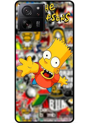 Чехол силиконовый бампер для xiaomi 13t с рисунком симпсоны simpsons бард
