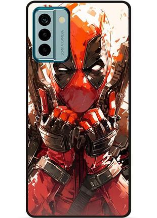 Силиконовый бампер чехол для nokia g21 с рисунком дэдпул deadpool
