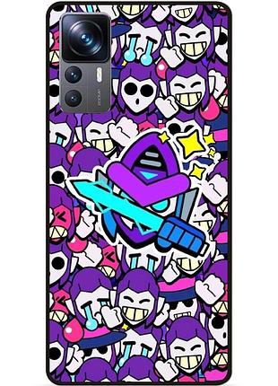 Силиконовый бампер чехол для xiaomi 12t стикеры бравл мортис brawl