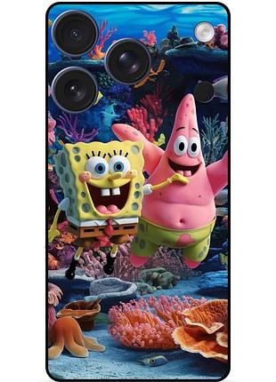 Силиконовый бампер чехол для iphone 17 pro с рисунком sponge bob губка боб