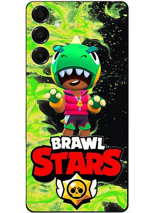 Чехол силиконовый бампер для samsung a17 с героем бравл леон динозавр brawl