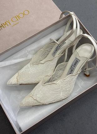 Дуже ніжні естетичні туфлі на підборах з мереживом jimmy choo