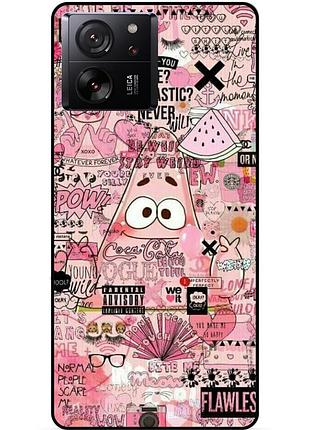 Силиконовый чехол для xiaomi 13t pro с рисунком губка боб sponge bob