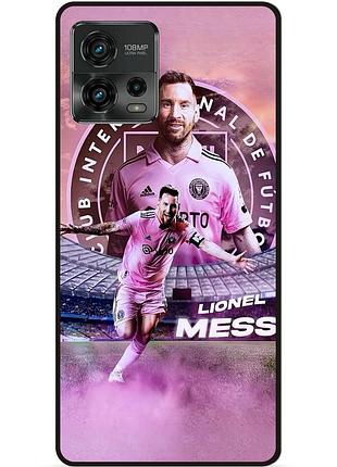 Силиконовый бампер чехол для motorola moto g72 с рисунком leo messi месси