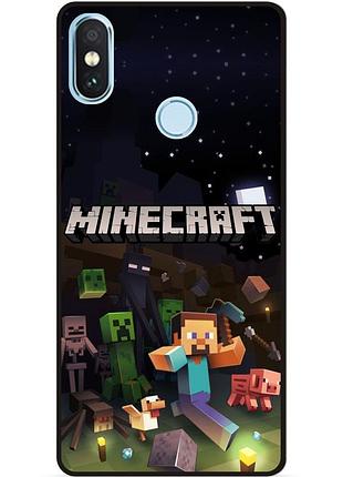 Силиконовый чехол бампер для xiaomi mi a2 lite с рисунком игра майнкрафт minecraft 2, xiaomi mi a2 lite