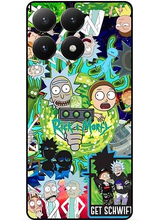 Силиконовый бампер чехол для motorola moto g86 power с рисунком rick and morty рик и морти