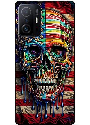 Силиконовый чехол для xiaomi 11t с рисунком скелет череп