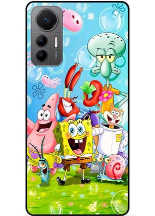 Силиконовый чехол для xiaomi 12 lite с рисунком sponge bob губка боб