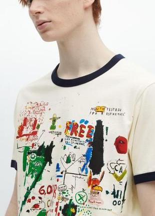 Футболка uniqlo ut archive x jean-michel basquiat (рингер) - размер xl