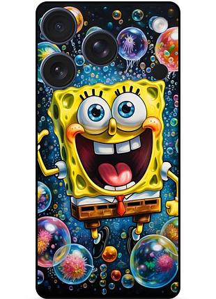 Силиконовый бампер чехол для iphone 17 pro с картинкой губка боб sponge bob