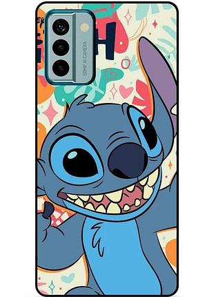 Силиконовый бампер чехол для nokia g11 с рисунком stitch стич
