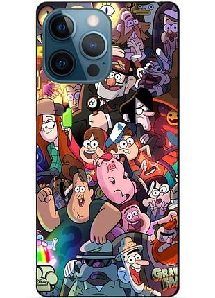 Силиконовый бампер чехол для iphone 14 pro с рисунком гравити фолз gravity falls