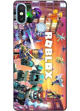 Силіконовий чохол бампер для xiaomi mi 8 з картинкою роблокс roblox
