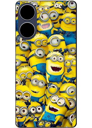 Силиконовый бампер чехол для oppo a18 с рисунком миньоны minion