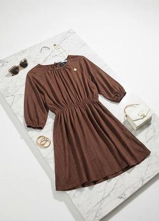 Сукня жіноча primark міді бежова/шоколадна s/m/l