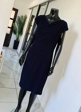 Темно-синее платье lauren ralph lauren, размер uk 12 (l)