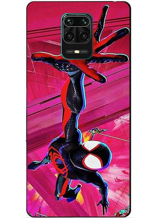 Силиконовый бампер чехол для xiaomi redmi note 9 pro с рисунком spider man человек паук майлз моралес