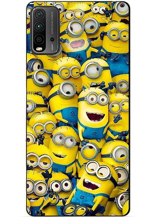 Силиконовый бампер чехол для xiaomi redmi 9t с рисунком миньоны minion