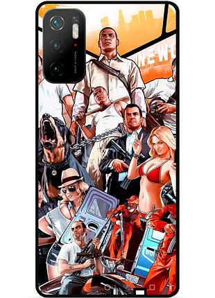 Силіконовий бампер чохол для xiaomi poco m3 pro з малюнком gta гта