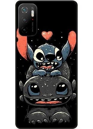 Силиконовый чехол бампер для xiaomi poco m3 pro с рисунком stitch стич