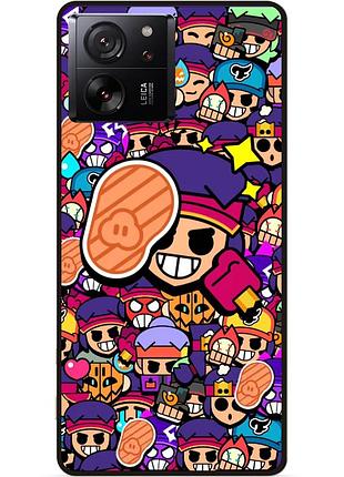 Силіконовий чохол бампер для xiaomi 13t стікери бравл фэнг brawl