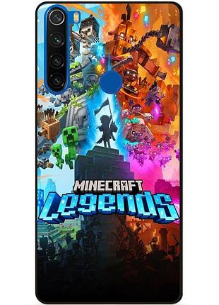 Силиконовый бампер чехол для xiaomi redmi note 8 игра майнкрафт minecraft