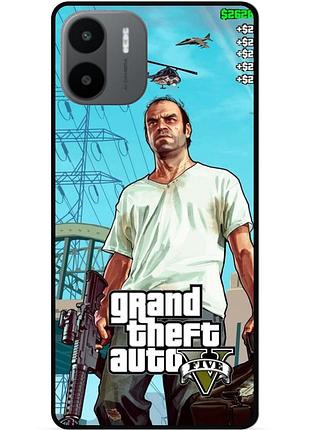 Силиконовый чехол бампер для xiaomi redmi a2 с рисунком gta гта