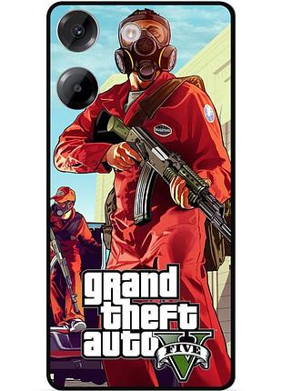 Силиконовый чехол бампер для tecno pova 5 с картинкой gta гта