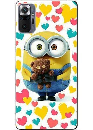 Силиконовый бампер чехол для xiaomi redmi note 10 pro с рисунком миньон боб minion