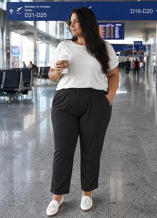 Yours нові літні чорні трикотажні штани мом великий розмір 6xl-9xl 30-32 viscose
