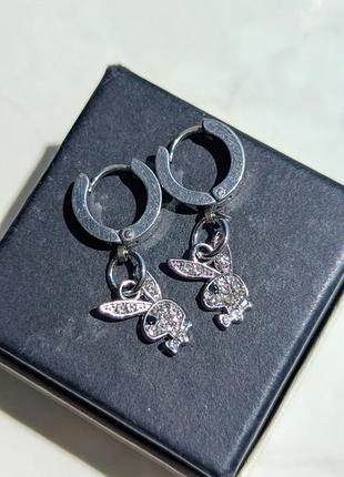 Сережки silver playboy