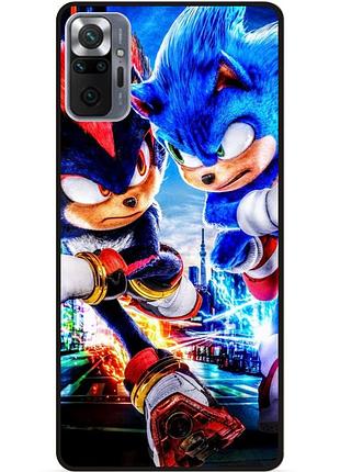 Силіконовий бампер чохол для xiaomi redmi note 10 pro з малюнком соник sonik