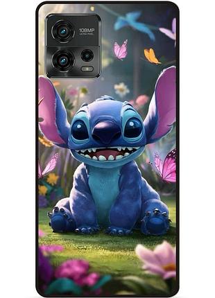 Силиконовый бампер чехол для motorola moto g72 стич и лило stitch