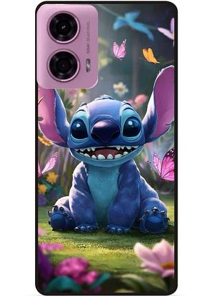Силиконовый бампер чехол для motorola moto g24 стич и лило stitch