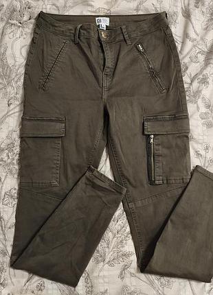 Стильные брюки карго цвета хаки river island