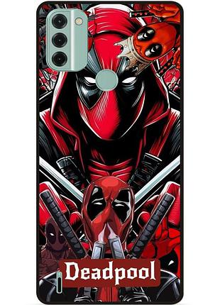 Силиконовый бампер чехол для nokia c31 с рисунком deadpool дэдпул