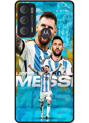 Силиконовый бампер чехол для motorola moto g60 с рисунком messi месси