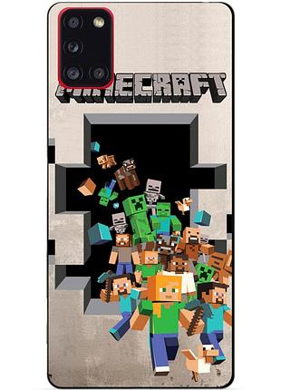 Силіконовий чохол бампер для samsung a31 з картинкою minecraft майнкрафт