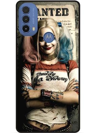 Чехол силиконовый бампер для motorola moto e40 с рисунком харли квинн joker