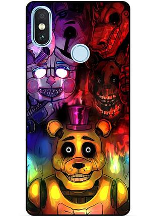 Силіконовий бампер чохол для xiaomi redmi note 6 pro з малюнком freddy фредді аніматроніки