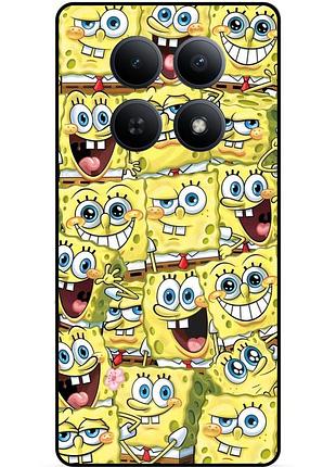 Силиконовый чехол бампер для xiaomi redmi note 15 pro 4g с рисунком губка боб sponge bob