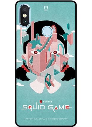 Силиконовый чехол для xiaomi redmi note 6 pro с рисунком игра в кальмара squid game