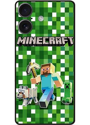 Силіконовий чохол бампер для tecno spark go 2 (km4) стів minecraft кріпер майнкрафт