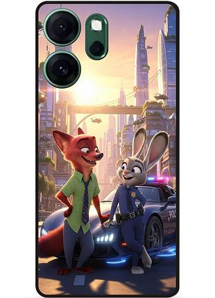 Силиконовый бампер чехол для oppo reno 14fs с картинкой джуди зверополис