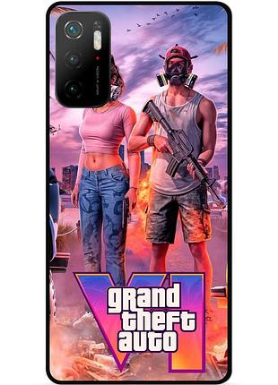 Силиконовый чехол бампер для xiaomi poco m3 pro gta гта
