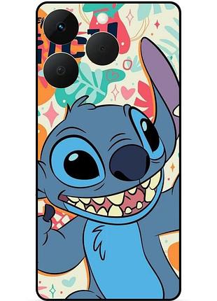 Силиконовый бампер чехол для realme 15t с рисунком stitch стич