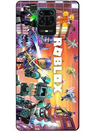 Силиконовый бампер чехол для xiaomi redmi note 9s с картинкой роблокс roblox